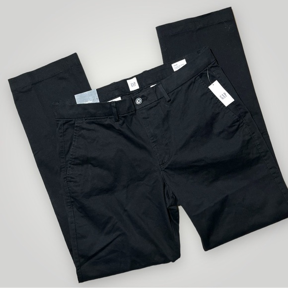 Gap Essential Khaki Straight Leg Black Pants 33”x32” - Picture 12 of 16